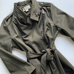 Michael Kors Asymmetrical Hooded Softshell Coat